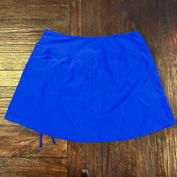 Bright Blue Halter Top and Swim Skirt Two Piece Bathing Suit - Picture 8 of 8